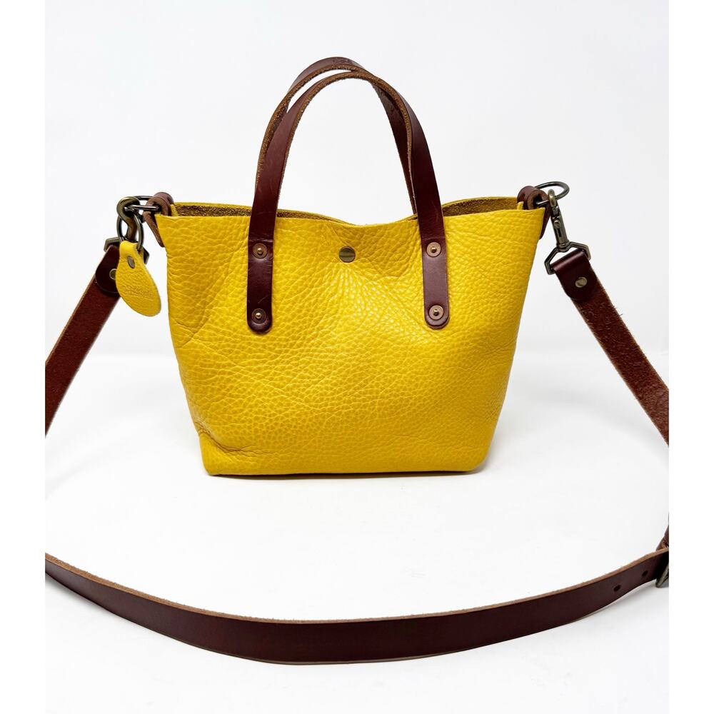 Go Forth Goods Avery Golden Sun Leather Crossbody Tote Handmade USA Quiet Luxury